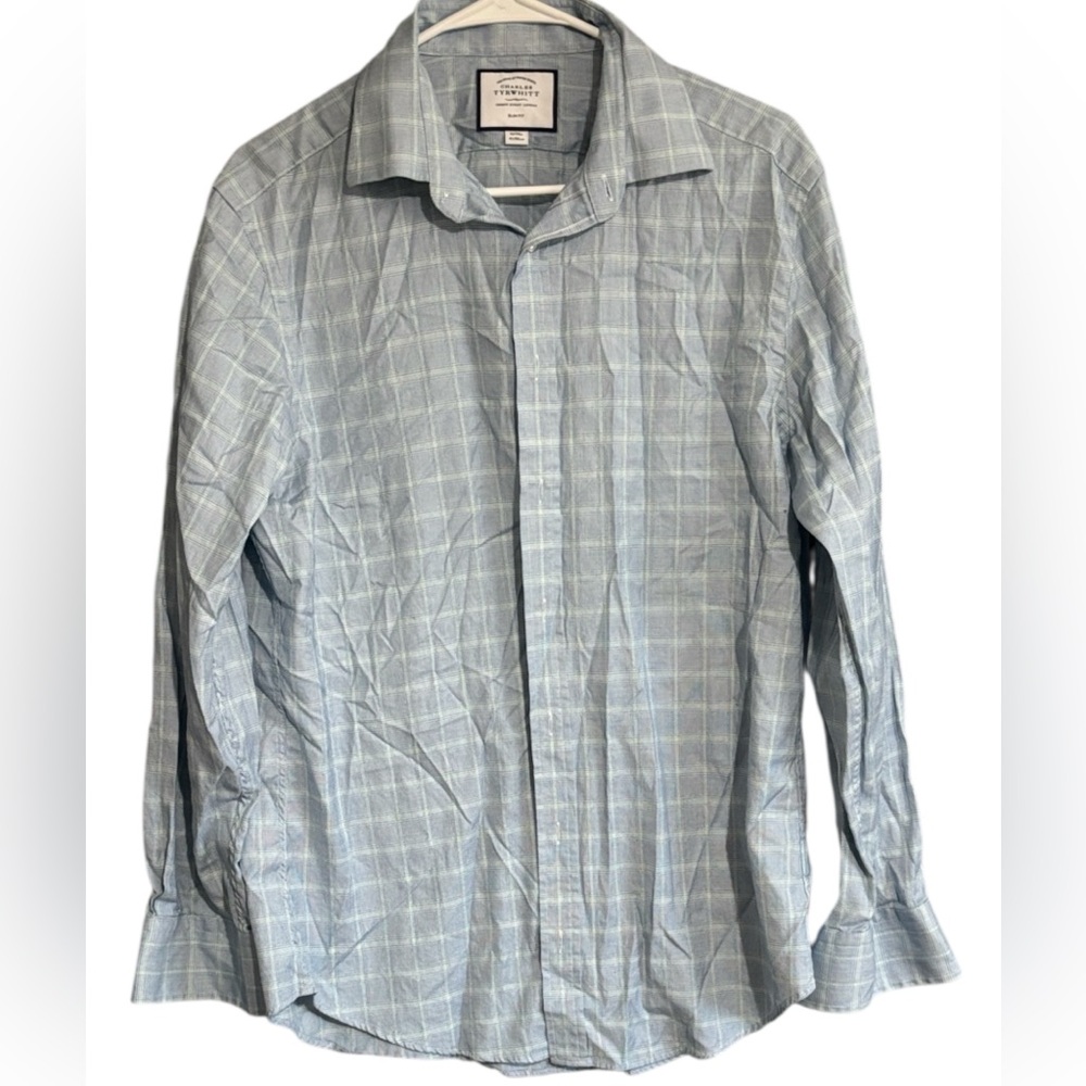 Charles Tyrwhitt Sky Blue Plaid Shirt